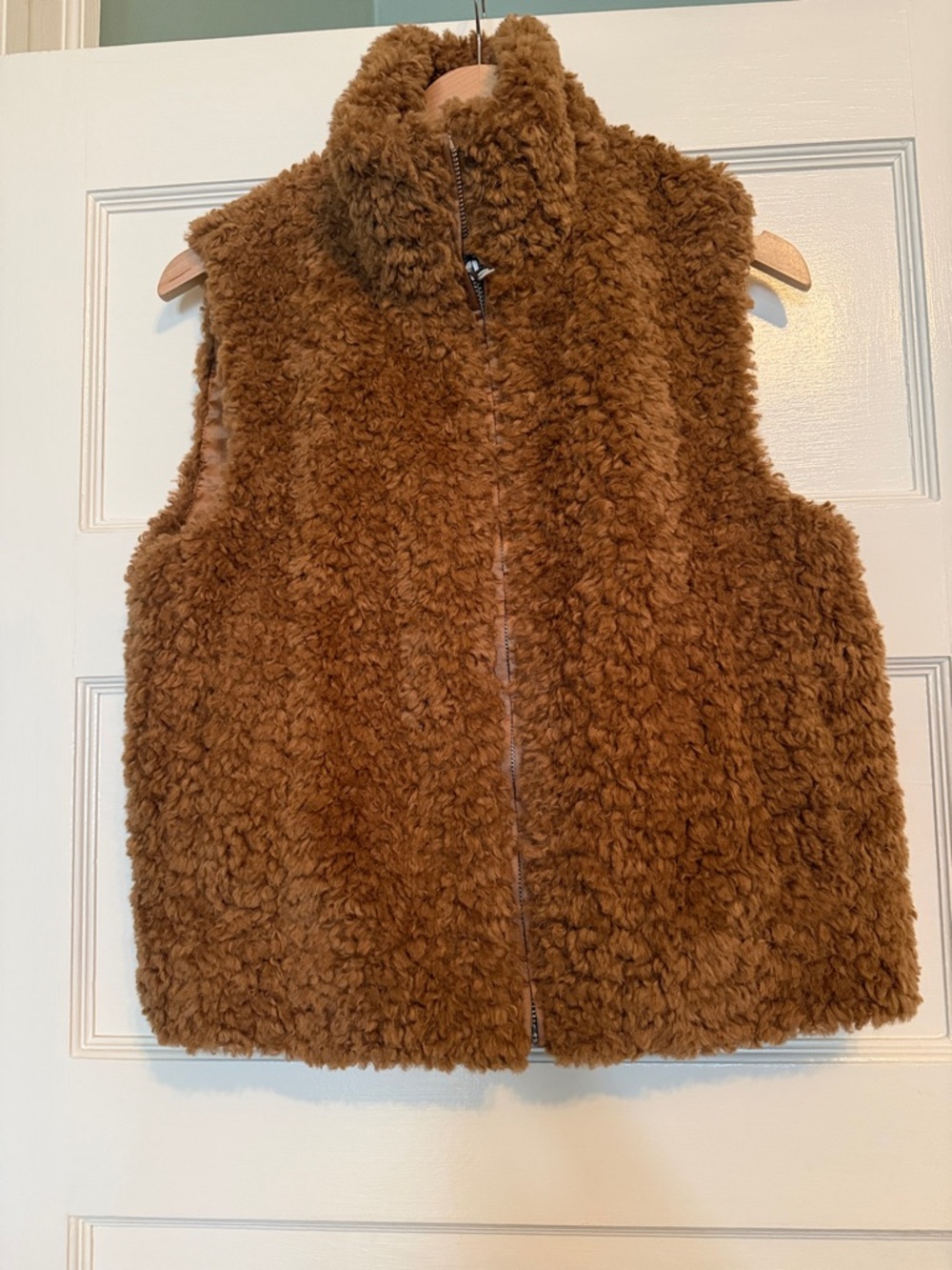 COS Brown Sherpa Zip Vest